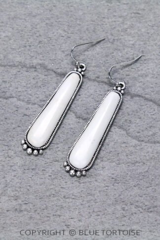 Natural White Stone Earrings