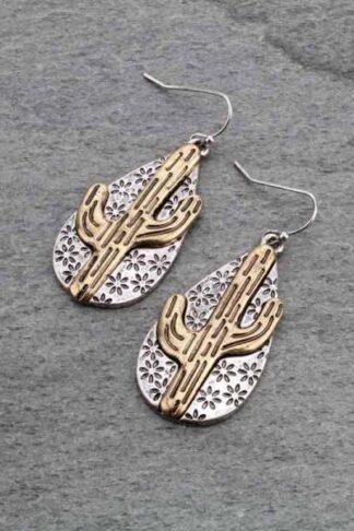 Western Cactus Fish Hook Earrings