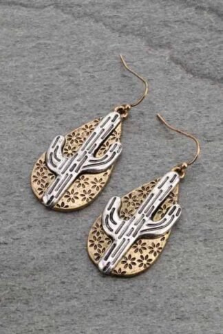 Western Cactus Fish Hook Earrings
