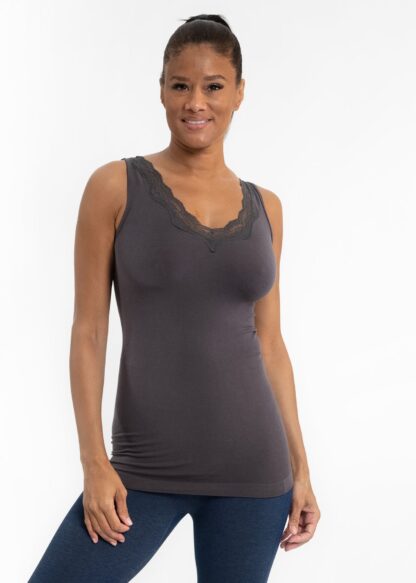 V-NECK TOP WITH LACE TRIM - Image 9