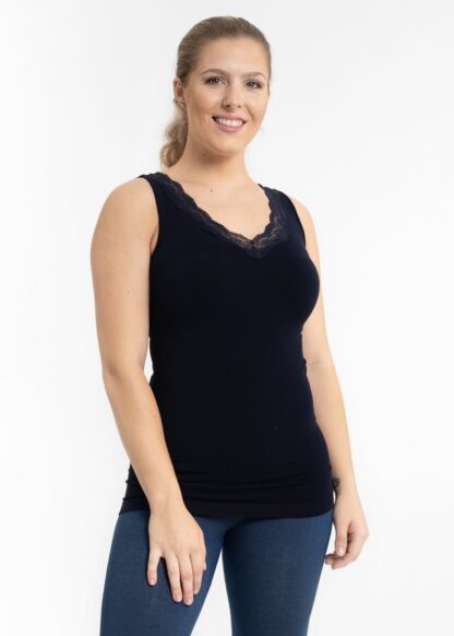 V-NECK TOP WITH LACE TRIM - Image 10