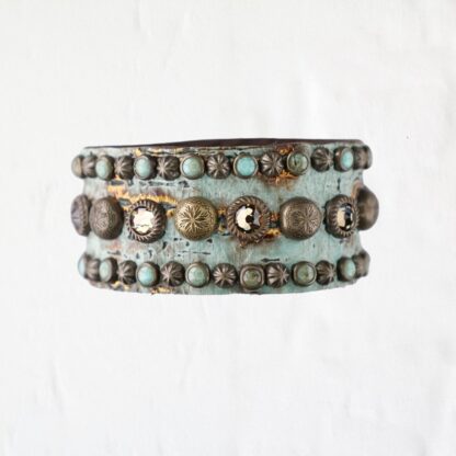 Rowdy Cowgirl  Leather Bracelet Cuff in Turquoise Wrap