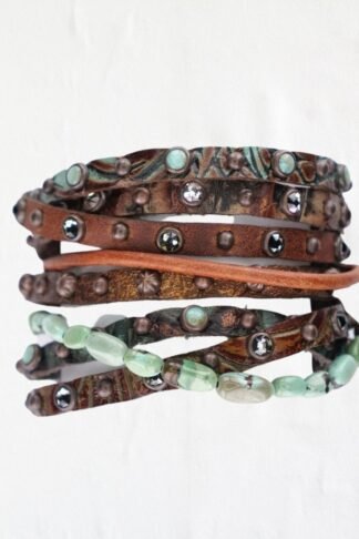 Rowdy Cowgirl Twisted Cuff with Turquoise Strands