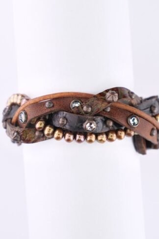 Rowdy Cowgirl Braided in Brown and Yellow Strands