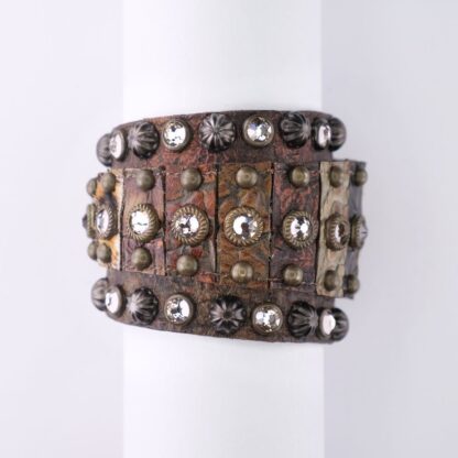 Rowdy Cowgirl Gunslinger Cuff  in Brown & Tooled Leather