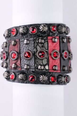 Rowdy Cowgirl Gunslinger Cuff  with Red & Black