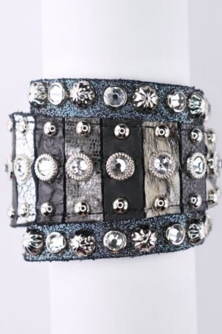 Rowdy Cowgirl Gunslinger Cuff  with Stripe Black