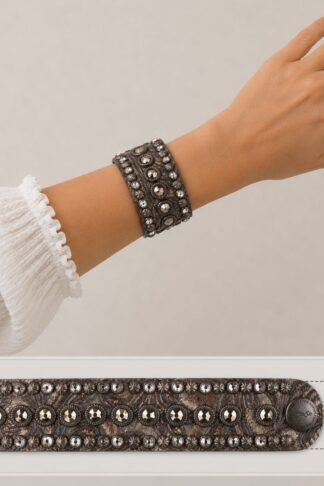 Rowdy Cowgirl  Leather Bracelet Cuff in Dark Brown