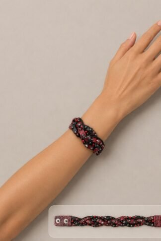 Rowdy Cowgirl Braided in Black and Red