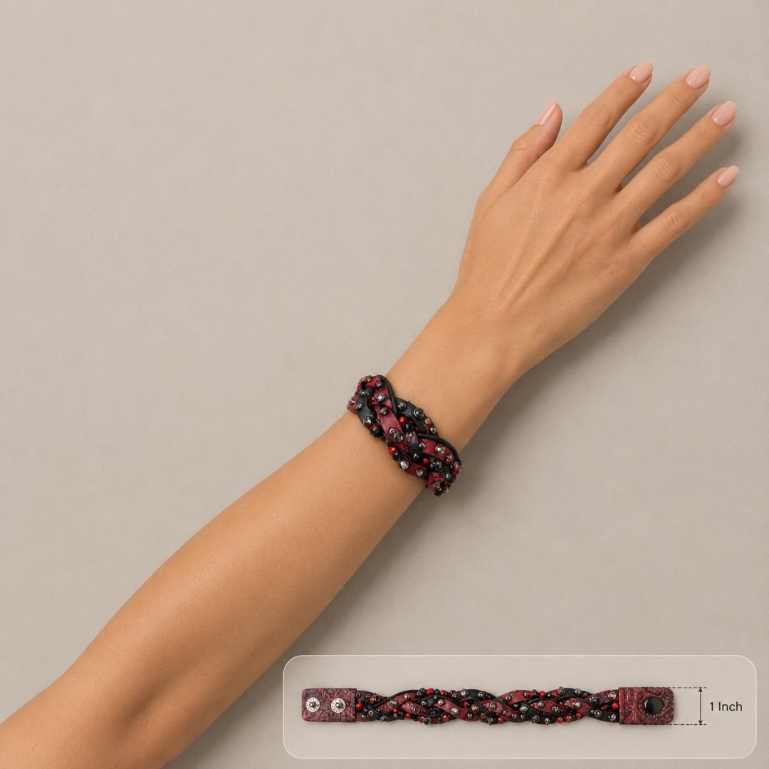 Rowdy Cowgirl Braided in Black and Red