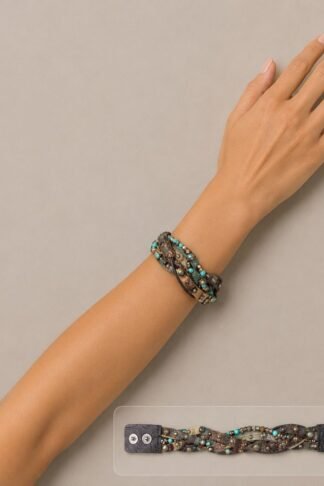 Rowdy Cowgirl Braided in Brown with Brown Strand and Turquoise