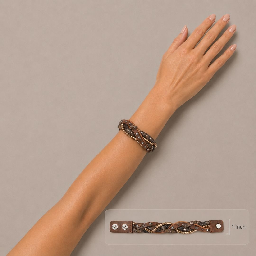 Rowdy Cowgirl Braided in Brown and Yellow Strands