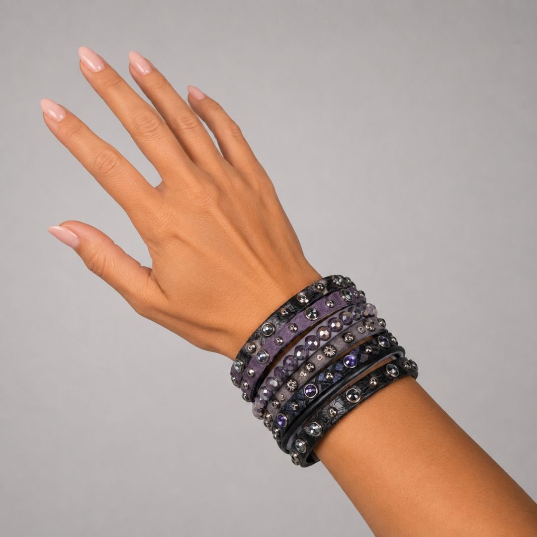 Rowdy Cowgirl Twisted Cuff in Purple Strands