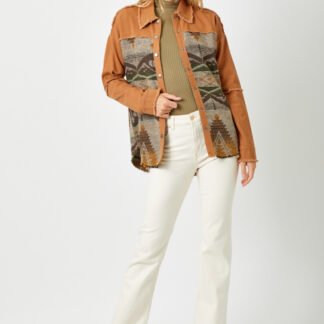 Mystree - Caramel Aztec Trucker Jacket
