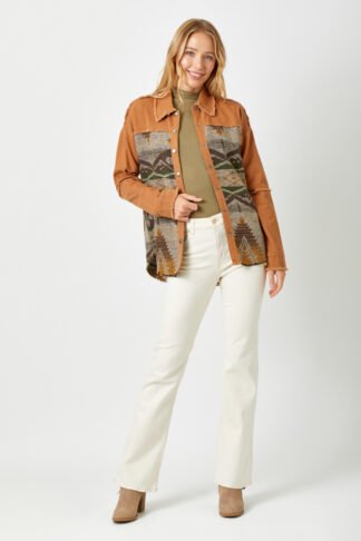 Mystree - Caramel Aztec Trucker Jacket