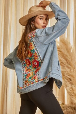 Savanna Jane-Denim Jacket With Embroidery All Over