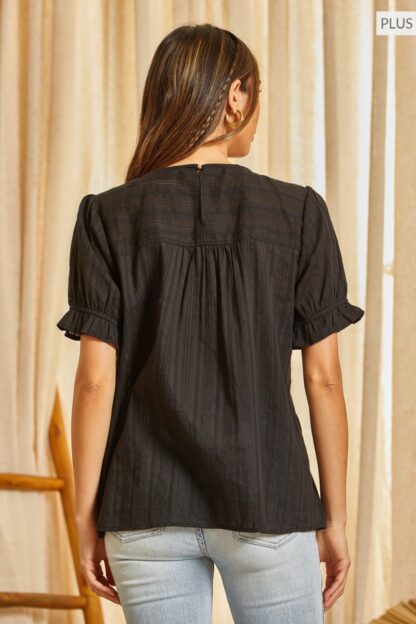 Savanna Jane -Embroidered Cotton Top Featuring A Round Neckline - Image 2