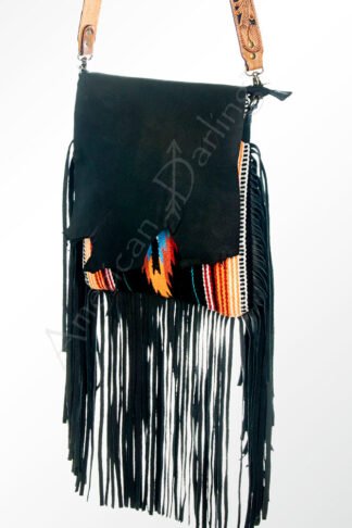 American Darling-Western Leather Crossbody Bag with Saddle Blanket