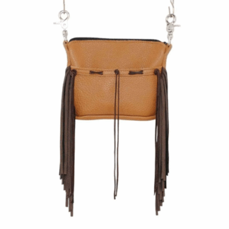 Hip Bag - Buckskin Side Fringe Leather Cellphone Purse