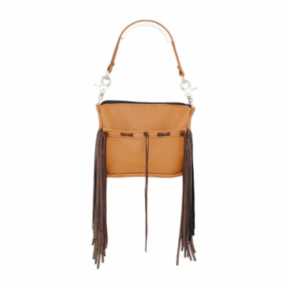 Hip Bag - Buckskin Side Fringe Leather Cellphone Purse - Image 3