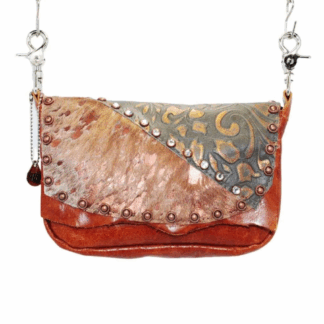 Hip Bag - Ginger Cowhide & Copper Foiled Hide Zip Top