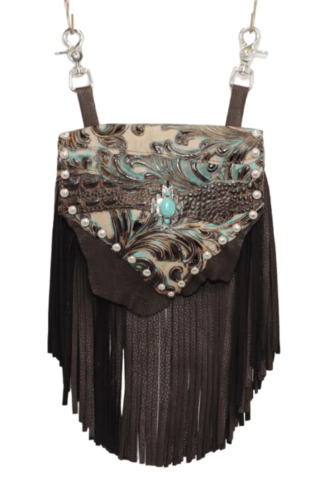Hip Bag - Marty Deerskin Artisan Pouch with Turquoise Inlays