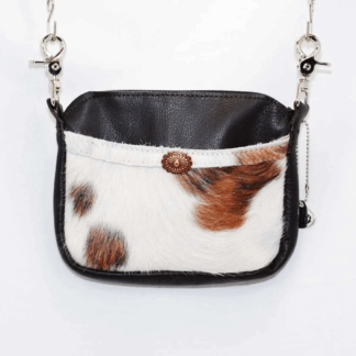 Hip Bag – Saddle Tan Brindle Hair on Hide Front Pocket Cellphone Purse