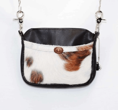 Hip Bag – Saddle Tan Brindle Hair on Hide Front Pocket Cellphone Purse