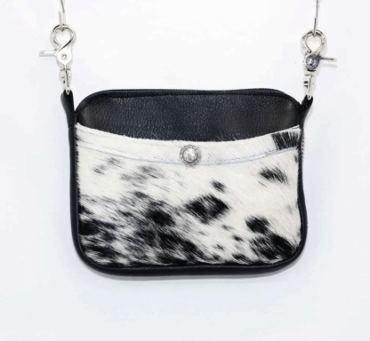 Hip Bag – Saddle Tan Brindle Hair on Hide Front Pocket Cellphone Purse - Image 2